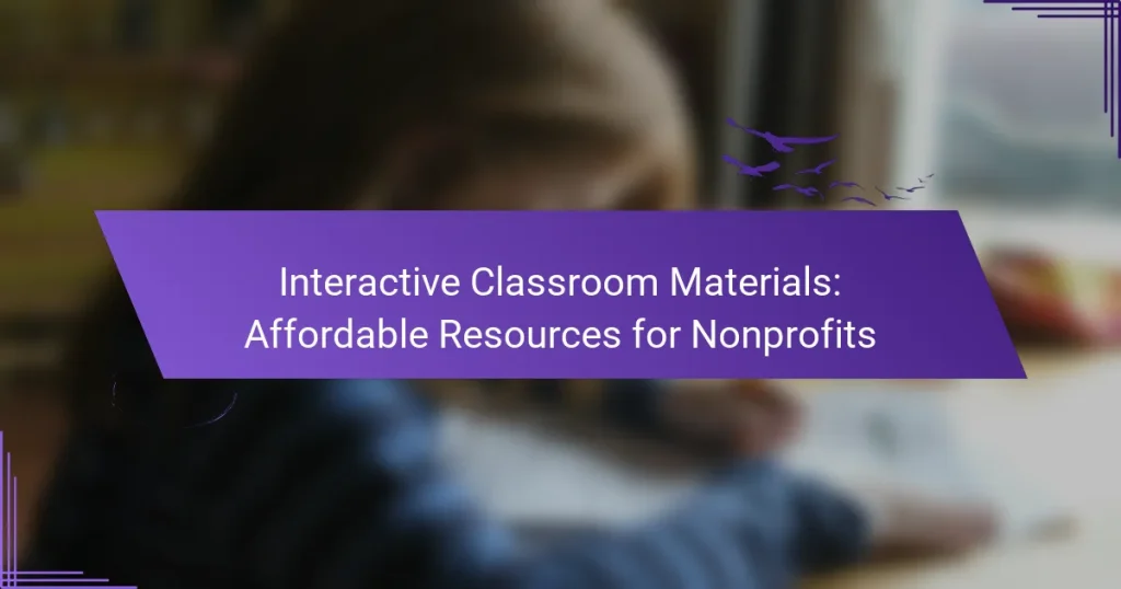 Interactive Classroom Materials: Affordable Resources for Nonprofits