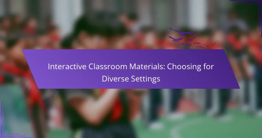 Interactive Classroom Materials: Choosing for Diverse Settings