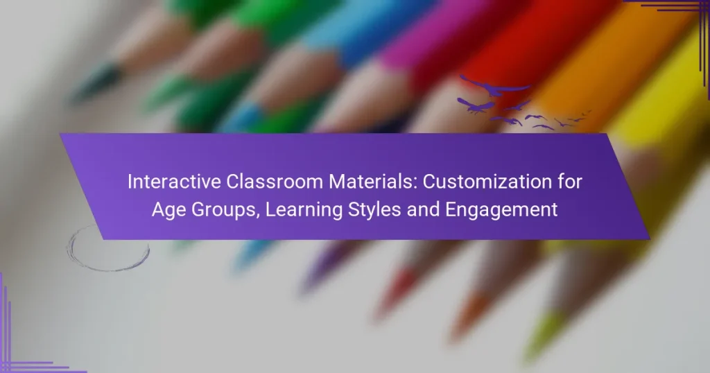 Interactive Classroom Materials: Customization for Age Groups, Learning Styles and Engagement