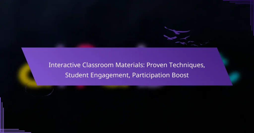 Interactive Classroom Materials: Proven Techniques, Student Engagement, Participation Boost
