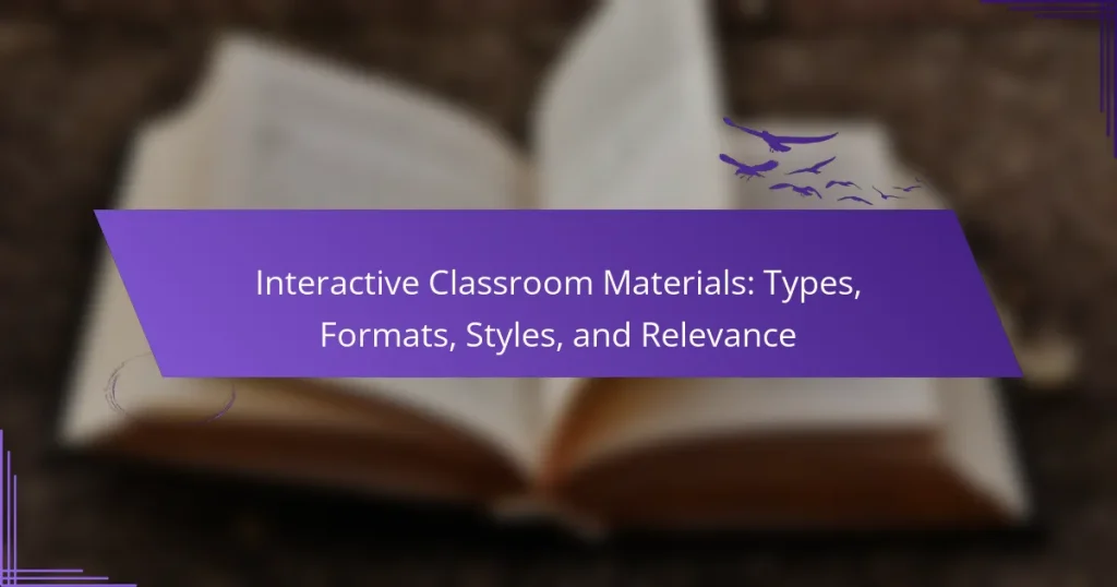 Interactive Classroom Materials: Types, Formats, Styles, and Relevance