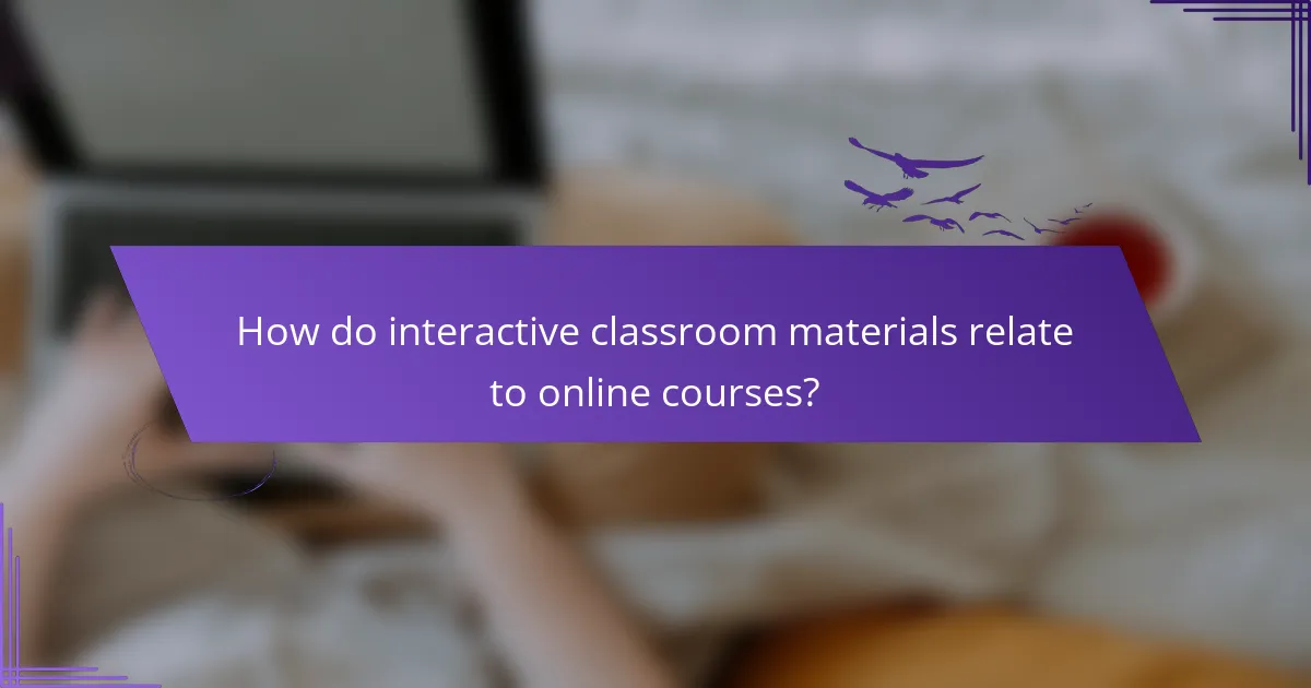 How do interactive classroom materials relate to online courses?