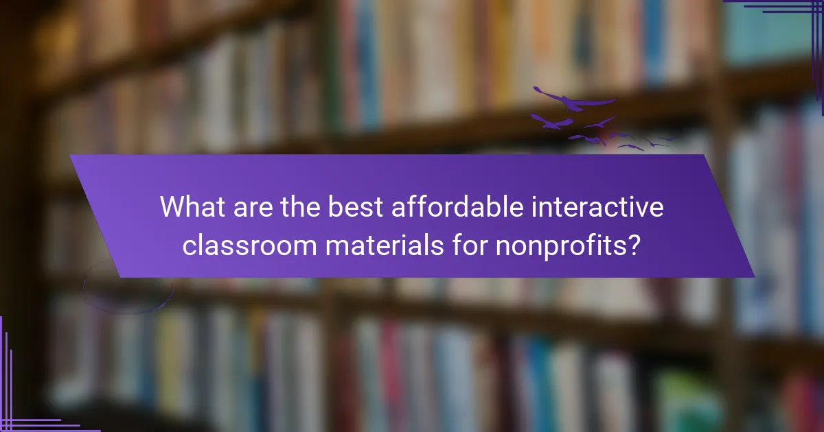What are the best affordable interactive classroom materials for nonprofits?
