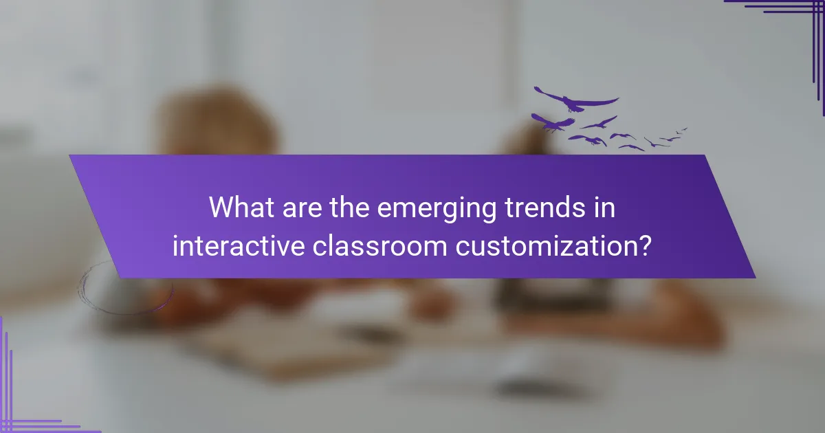 What are the emerging trends in interactive classroom customization?