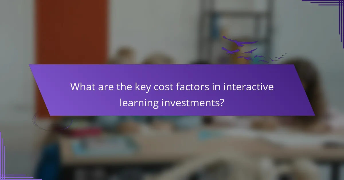 What are the key cost factors in interactive learning investments?