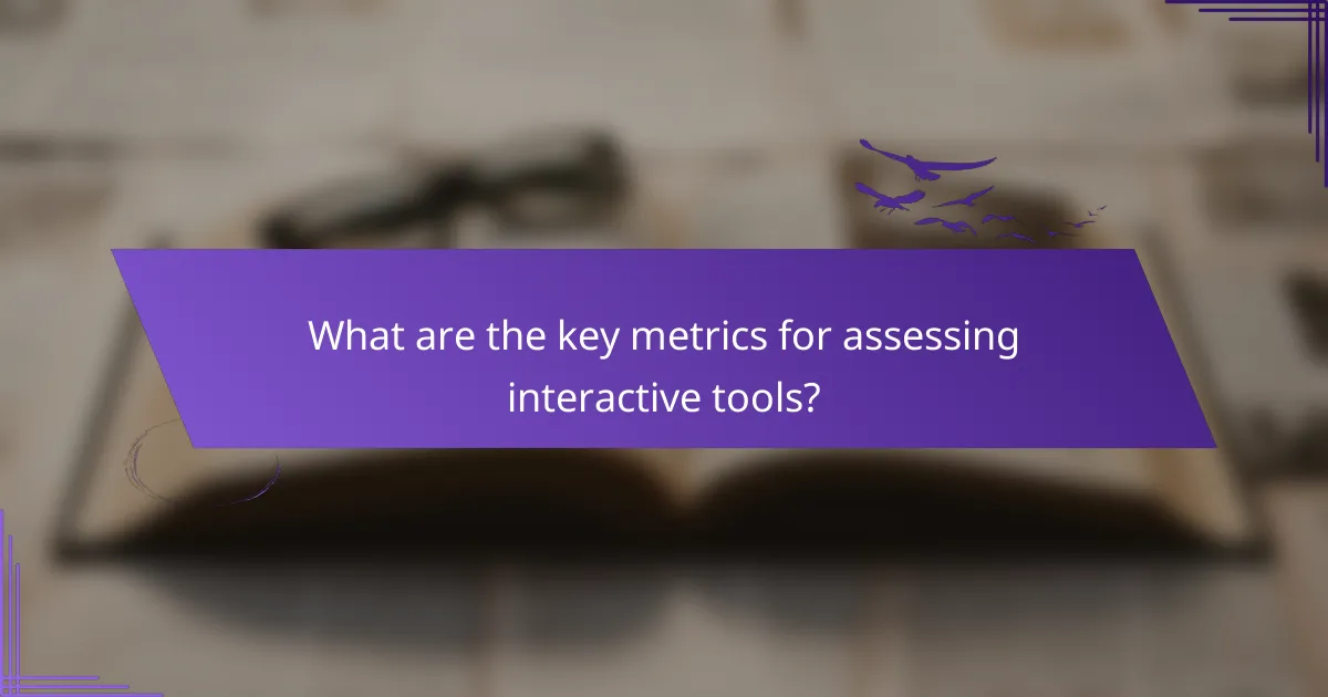 What are the key metrics for assessing interactive tools?