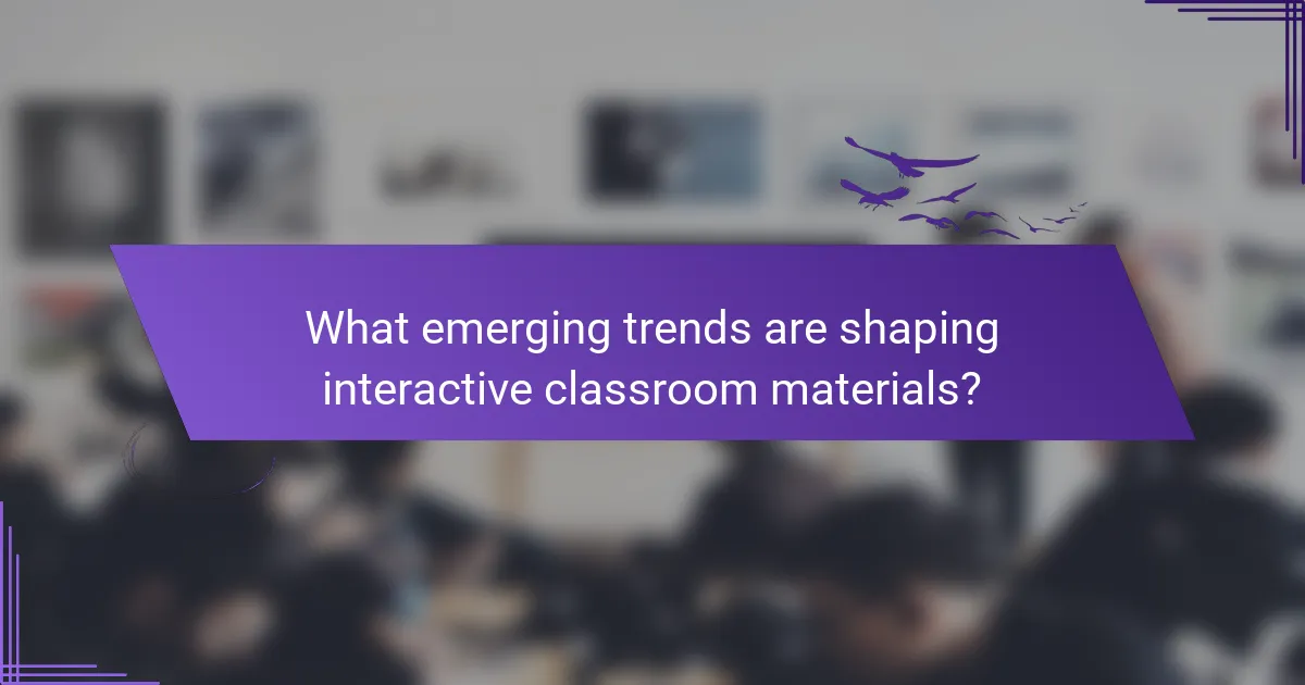 What emerging trends are shaping interactive classroom materials?